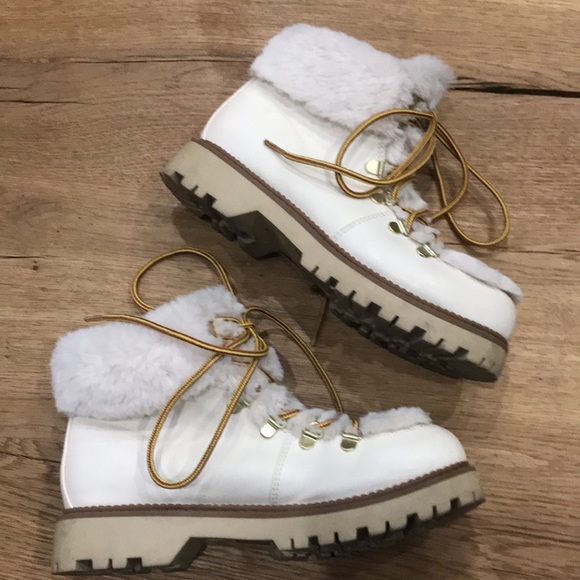 Francesca’s Fur Lace Up Booties - Picture 3 of 16